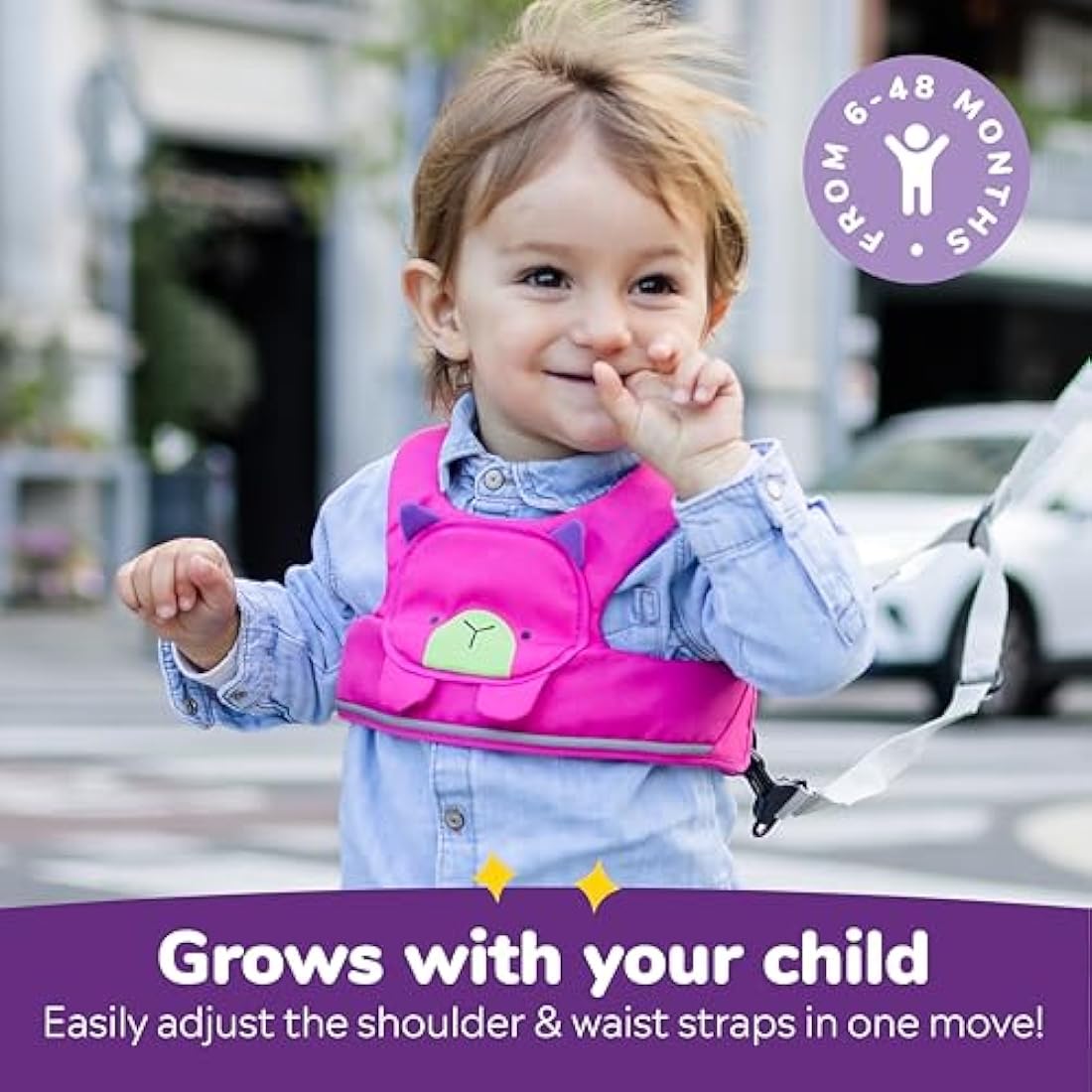Trunki ToddlePak - Fuss Free Baby Walking Reins and Toddler Safety Harness – Betsy Bear (Pink)