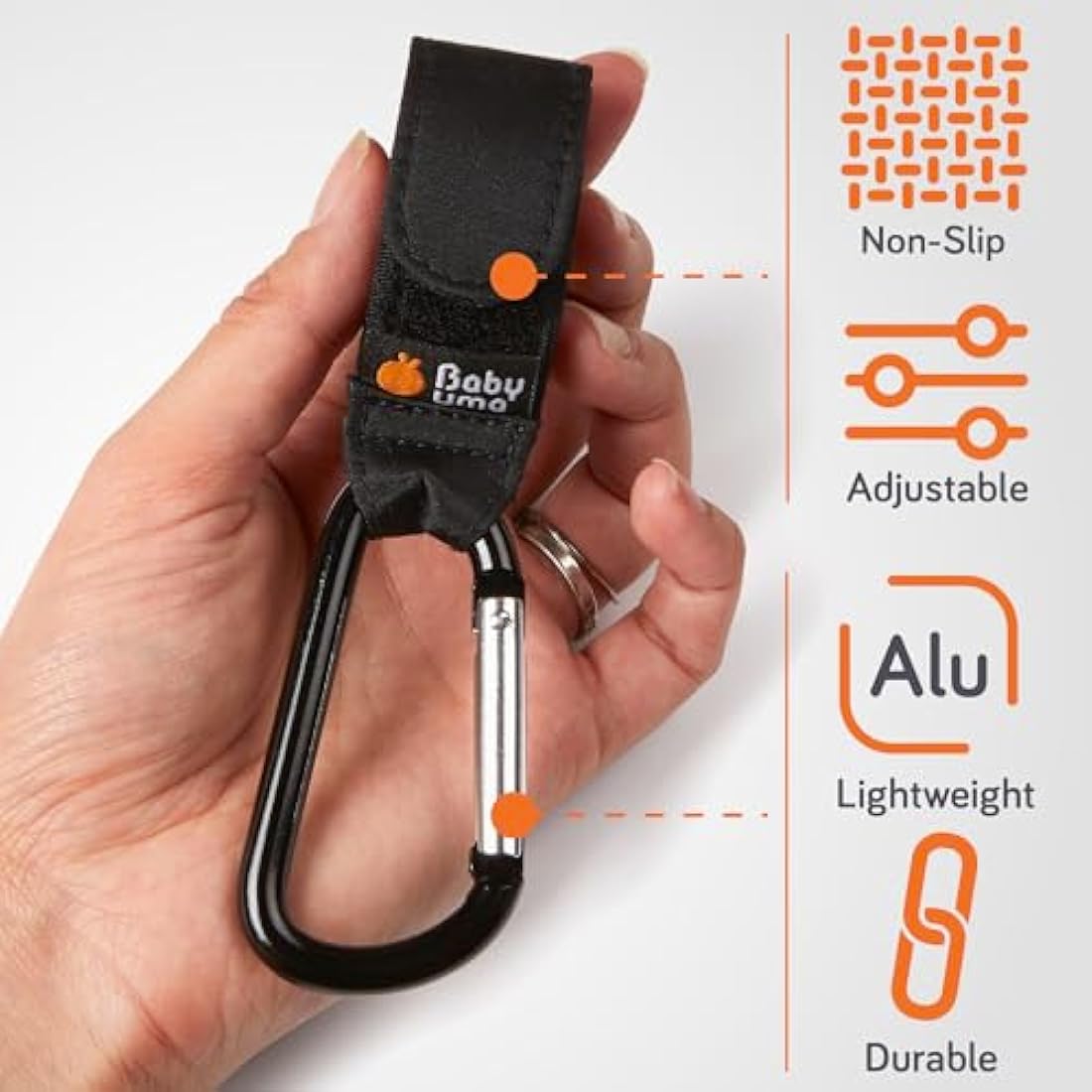 Baby Uma Buggy Clips - 2022 Double-Platinum Winning Pram Clips, Universal Pram Accessories, 5 kg Weight Capacity & Non-Slip, Baby Travel Essentials