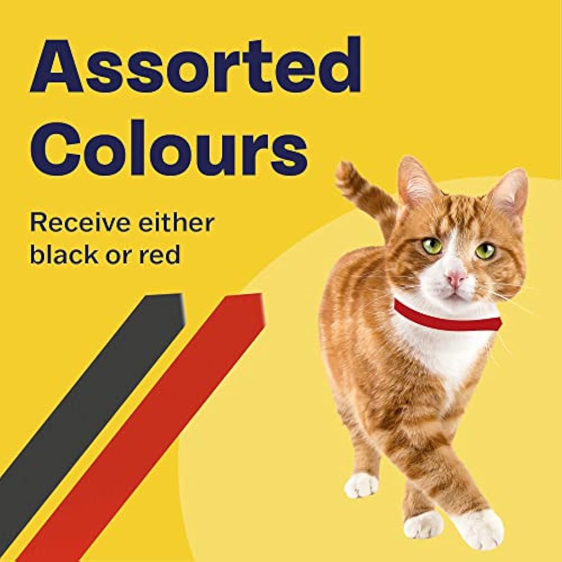 Bob Martin Clear Flea Repellent Collar for Cats and Kittens - Effective Flea and Tick Repellent, Adjustable with Safety Clip and Bell (Assorted Black/Red, 2 Pack)
