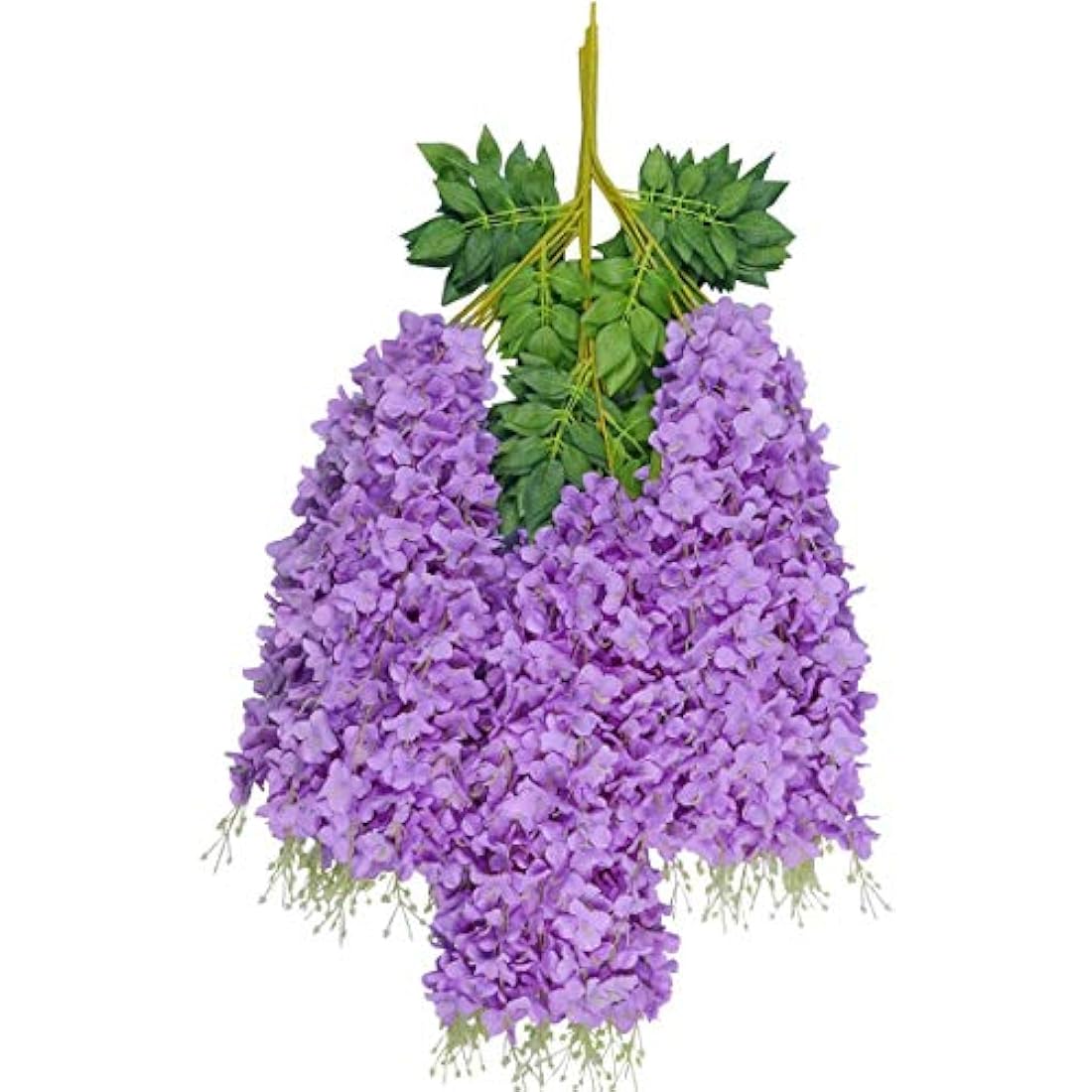 SZJH 12pcs 3.6 Feet/Piece Artificial Fake Wisteria Vine Ratta Hanging Garland Silk Flowers String Home Party Wedding Decor (Purple)