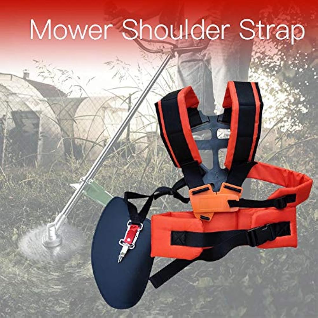 Universal Adjustable Strimmer Harness Padded Trimmer Shoulder Strap Comfort Double Shoulder Harness Strap Nylon Strimmer Lawn Mower Belt Mower Grass Trimmer for Brush Cutter Grass Garden Trimmer
