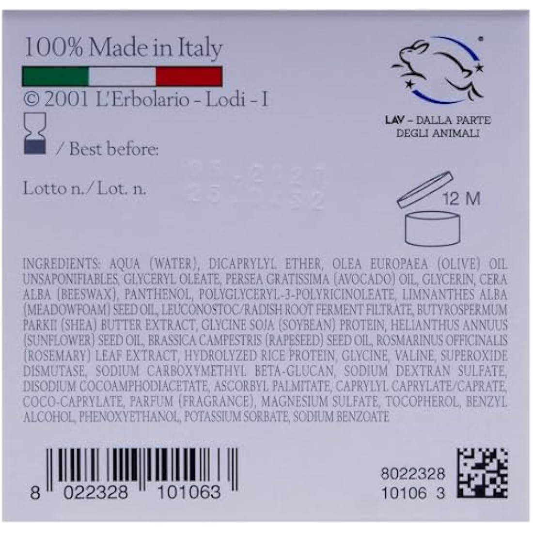 LErbolario Risposta Night Reintegrating Face Cream, 50 ml - Face Moisturizer - With Shea Butter - Moisturizing and Nourishing - Cruelty-Free