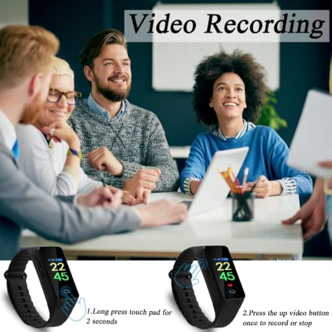 OTADUG Spy Camera, 1080P Hidden Camera Capable of Recording Video and Audio, Mini Hidden Spy Camera with 32GB SD Card, Mini Spy Watch with Time Display