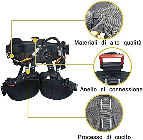 SOB Safety Harness Half Body Safety Belt Adjustable Outdoor Mountain Climbing Belt for Rock, Tree, Fire Rescue, Rappelling, CE Certified
