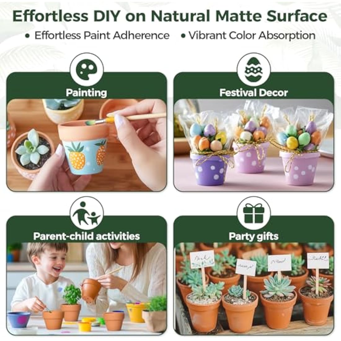 T4U 6.5CM Terracotta Plant Pots 12 Pcs, Mini Terracotta Pots with Drainage Holes, Small Clay Pots for Crafts, Small Plant Pots for Succulent Cactus Plants, DIY Mini Flower Pot, Gifts for Party Decor