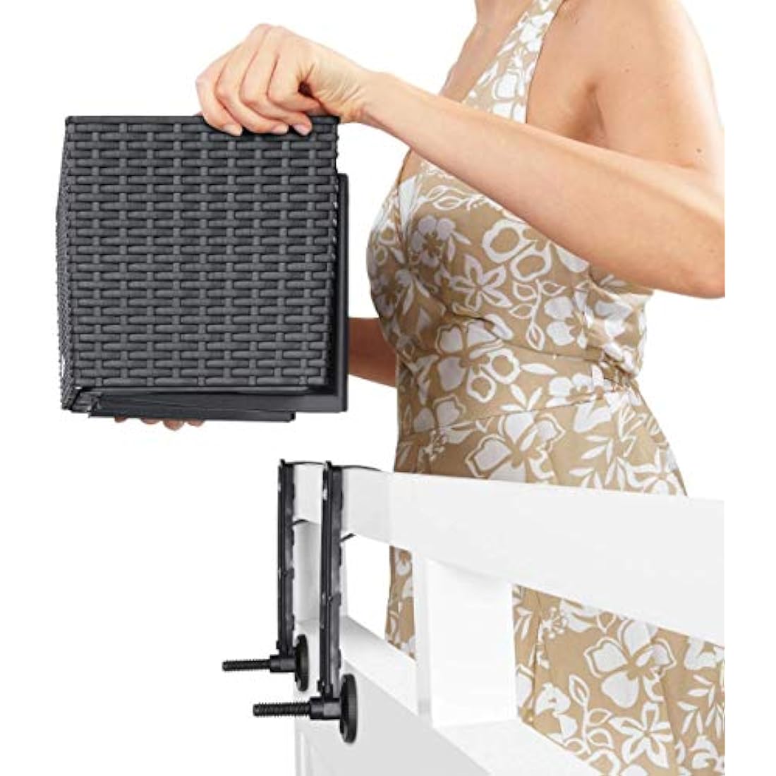 LECHUZA balcony box holder black (1 piece = 1 pair) black 19033