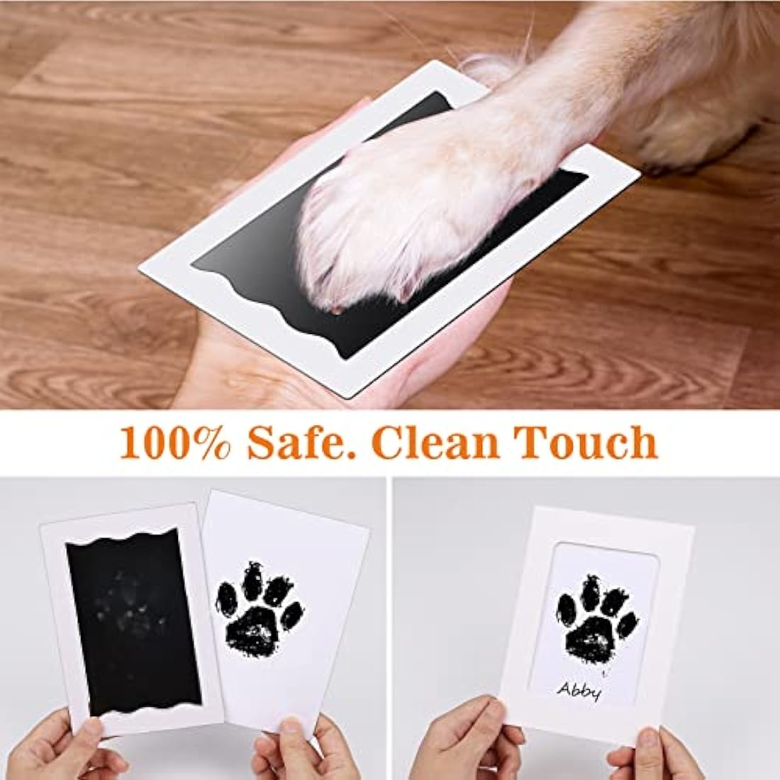 Nabance Baby Handprint and Footprint Kit, Dog Paw Print Kit, 2 Large Size Inkless Ink Pads with 2 Photo Frames, 4 Imprint Card, Pet Paw Print Kit for Dogs & Cats, PawPrint Stamp Pad, Family Keepsake