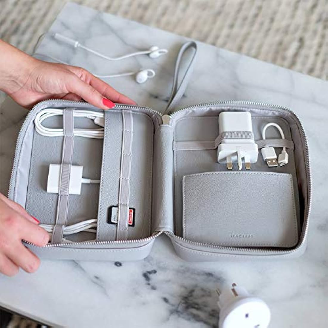 Stackers Pebble Grey Cable Tidy Bag