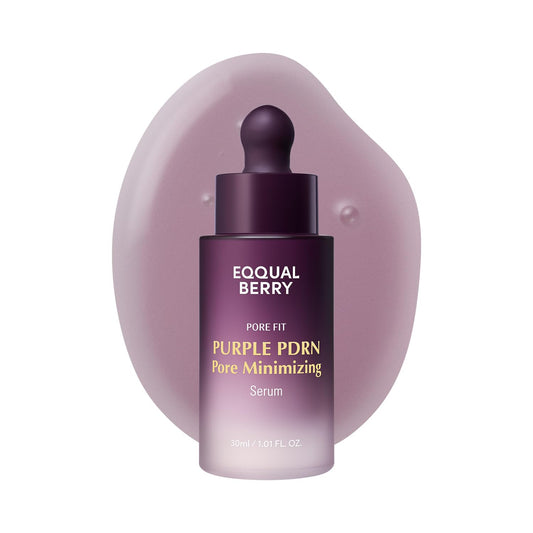 EQQUALBERRY Purple PDRN Pore Minimising Serum - Vegan Collagen & Peptides for Pore Refining & Skin Elasticity | Niacinamide & CICA Exosome for Calming