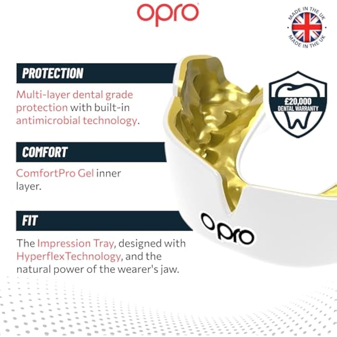 OPRO Instant Custom-Fit Mouthguard – Dentist Level Gum Shield Adult and Kids – OPRO Mouth Guard Boxing and MMA, Self-Fit Gum Shield Rugby and Hockey – Maximum Protection with Dental Warranty