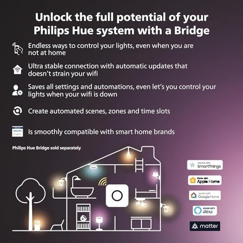 Philips Hue Gradient Lightstrip for 55 Inch TVs, Sync with Media and Gaming Smart Entertainment LED Lighting with Voice Control, Compatible with Alexa, Google Assistant (Packaging may vary)