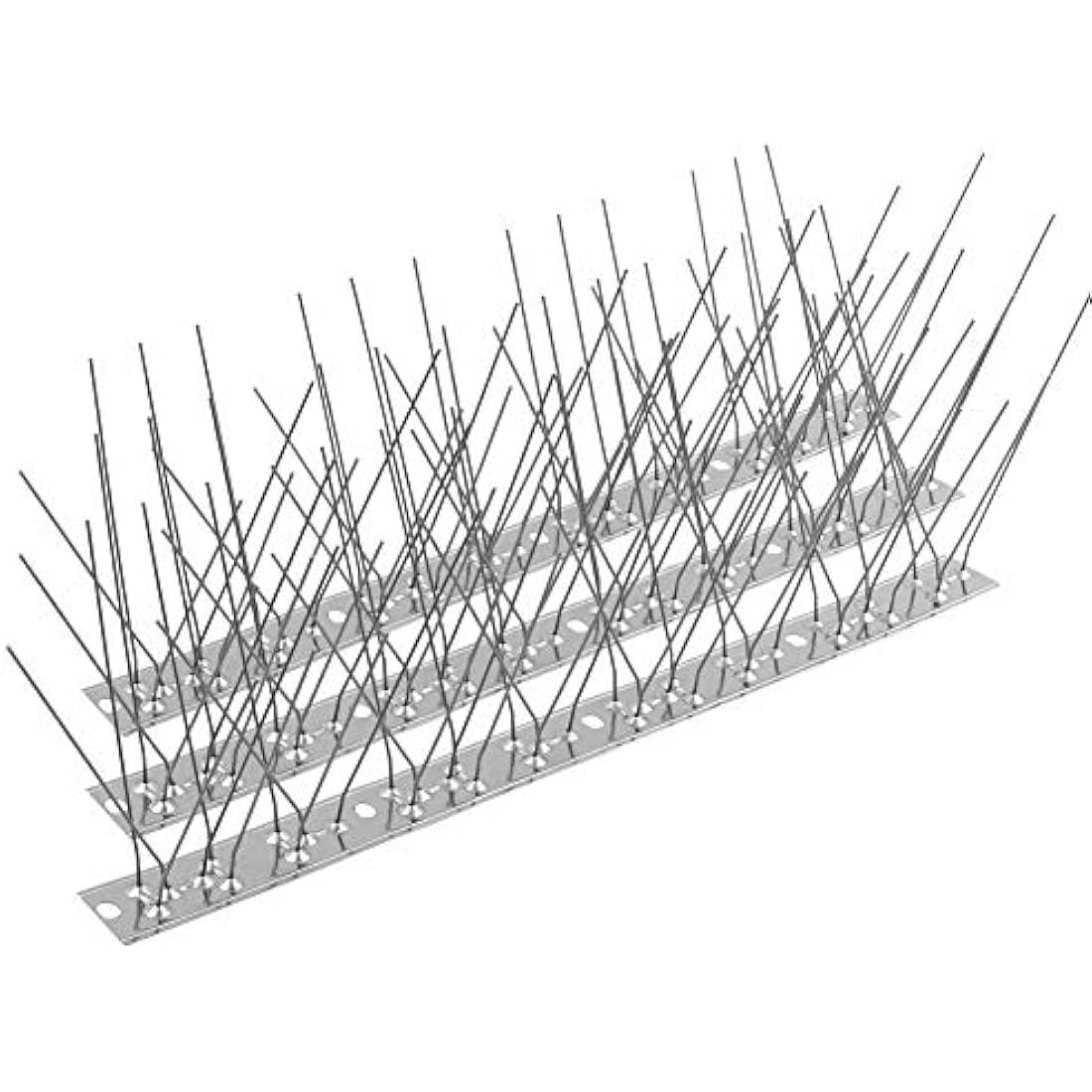 Bird Spikes for Pigeons Small Birds, Pigeon Spikes Kit Cover 6M (20 feet), Fence Spikes Stainless Steel Bird Deterrent Repellent Spikes for Cats, Birds Control Defence Spikes (18 Pack, Uninstalled)