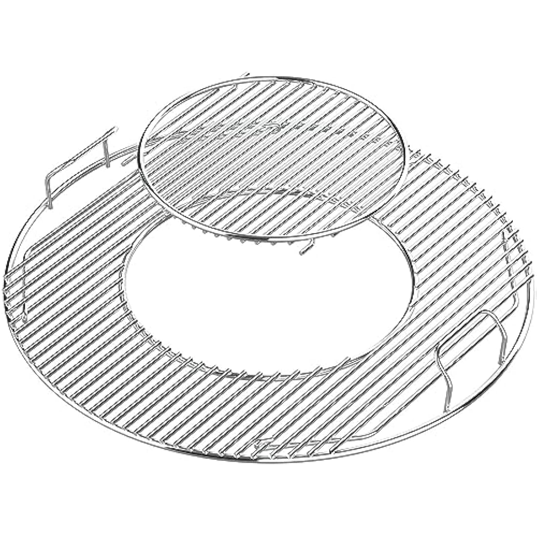 GFTIME Hinged Round Cooking Grate Grill Replacement Parts for Weber 57cm Charcoal grills Spare Parts Gourmet Chrome plated For Weber 8835, One-Touch, Performer, Bar-B-Kettle and Master-Touch