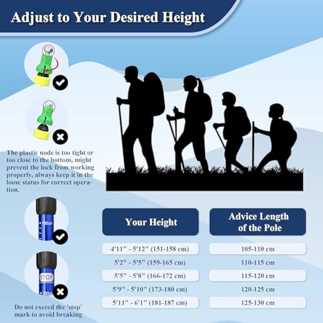 TheFitLife Hiking Walking Trekking Poles - 2 Pack With Antishock And Quick Lock System, Telescopic, Collapsible, Ultralight For Hiking, Camping, Mountaining, Backpacking, Walking, Trekking