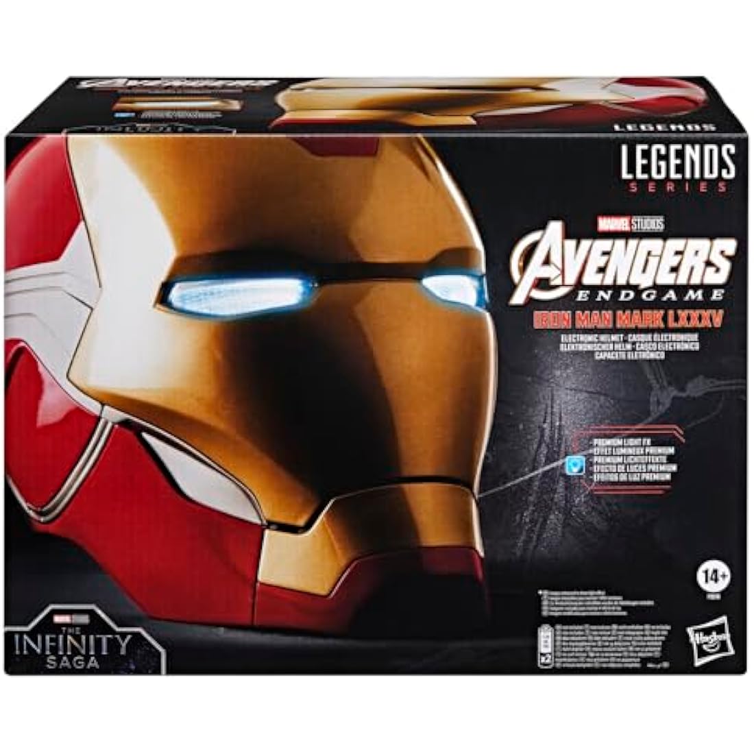 AVENGERS Marvel Legends Series Iron Man Premium Electronic Helmet with Light FX, Endgame Adult Roleplay Gear