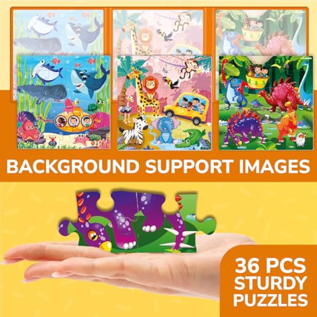 QUOKKA Magnetic Puzzles for 2 3 Year Olds - Travel Games for Kids Age 4 5 - Travel Toys for Toddlers on Plane Car Ride - 36 pc Jigsaw Animal Games For 3 year olds - Plane Activities For Kids