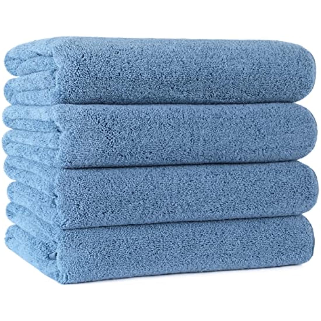 POLYTE Quick Dry Lint Free Microfibre Bath Towel, 76 x 145 cm, Pack of 4 (Blue)