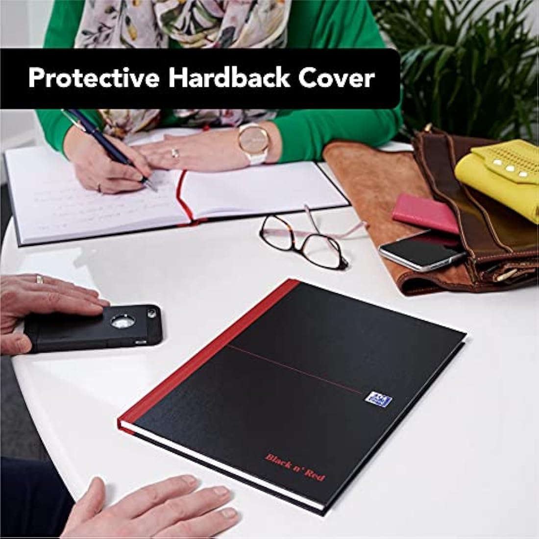 Oxford Black n' Red A4 Notebook, Hardback Casebound, 192 pages, Lined (Pack of 5)