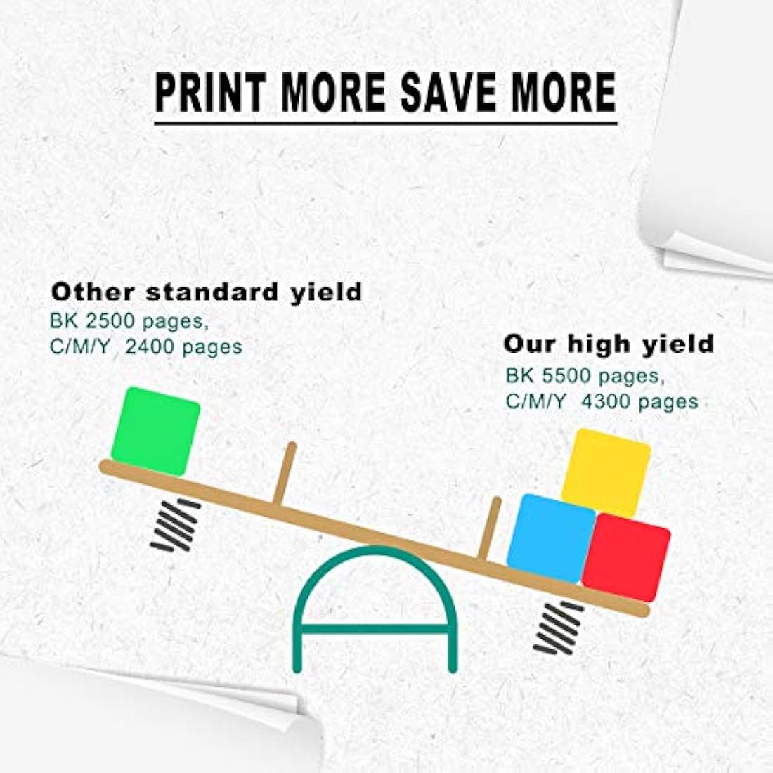 Compatible Toner Cartridges 4 Colors 6510 6515【Extra High Yield】5500 Pages BK 4300 Pages C M Y for Xerox Phaser 6510n 6510dn 6510dni 6510dnm WorkCentre 6515n 6515dn 6515dni 6515dnm Printer GREENPRNT