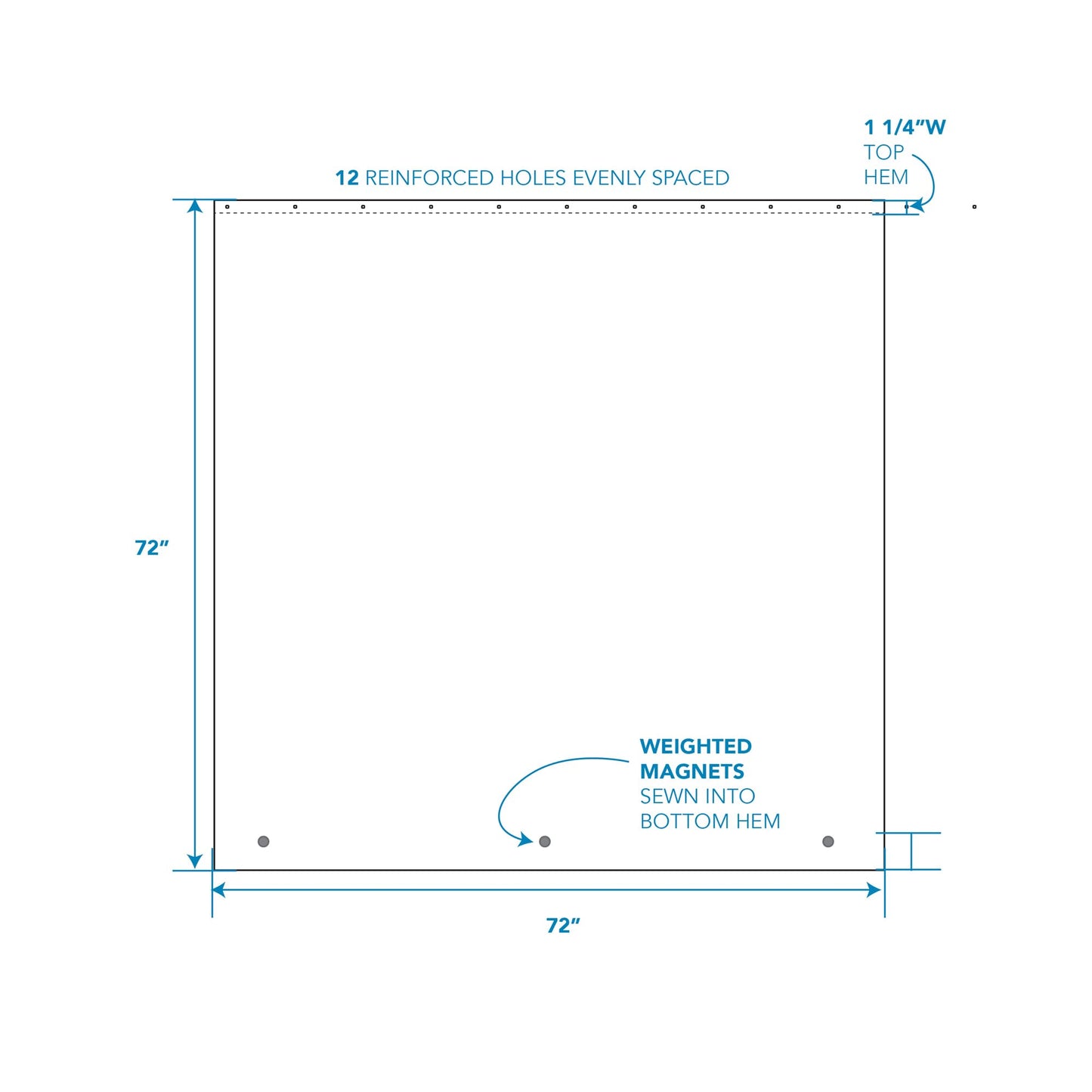 iDesign Shower Curtain with Magnetic Hem, Long Shower Curtain Made of Mould PEVA, Stylish and Water Repellent Shower Liner for Bathroom, Frost White