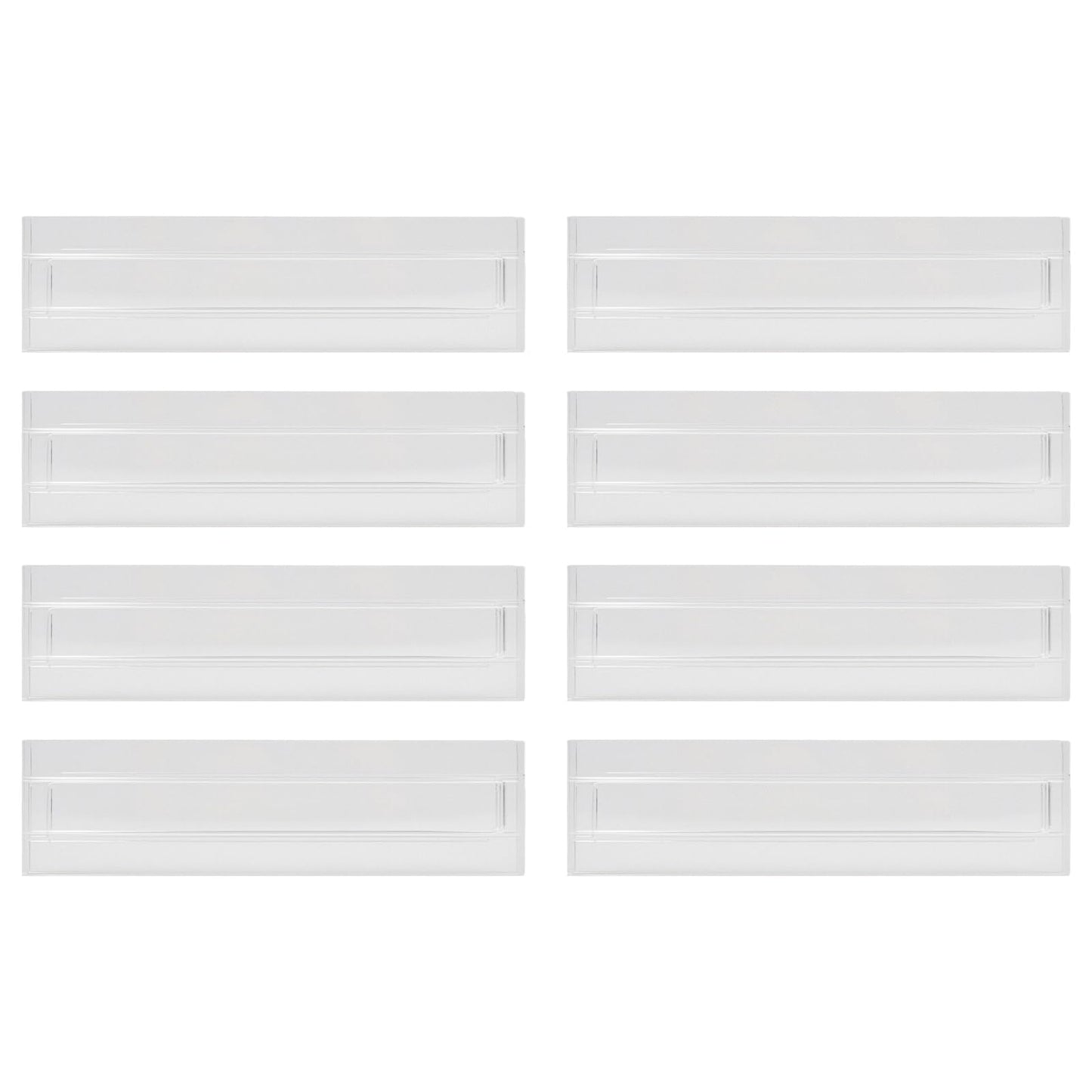 YueXing Drawer Dividers, 3.2" High Expandable from 12.2-21.4" Adjustable Drawer Organisers，Clear Plastic Drawers Separators for Clothing