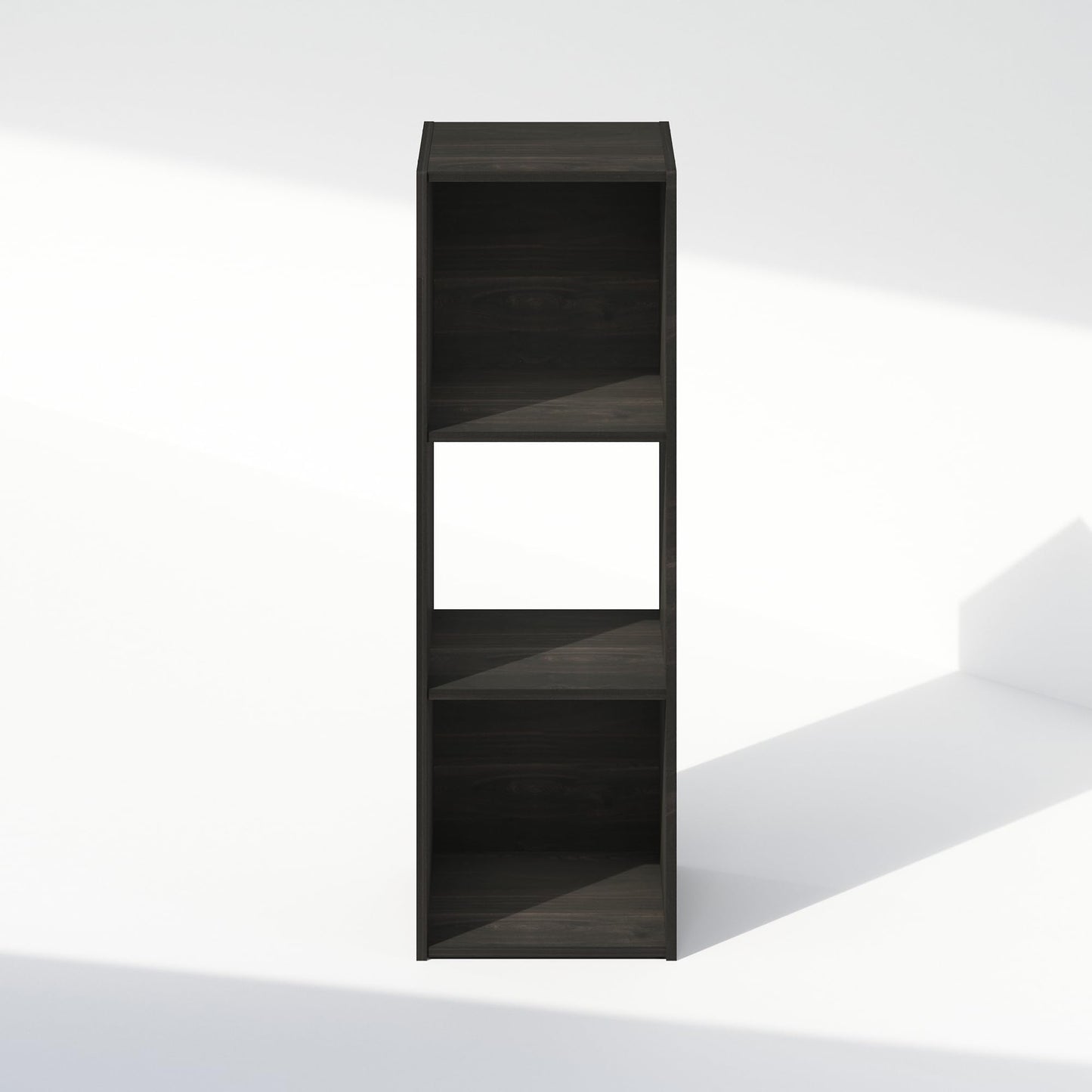 Furinno PELLI Book Shelf, 3-Cube Bookshelf, Cube Storage Organizer Bookcase, 11.7 x 12.1 x 35.4, for Living Room, Bedroom, Home Office, Espresso