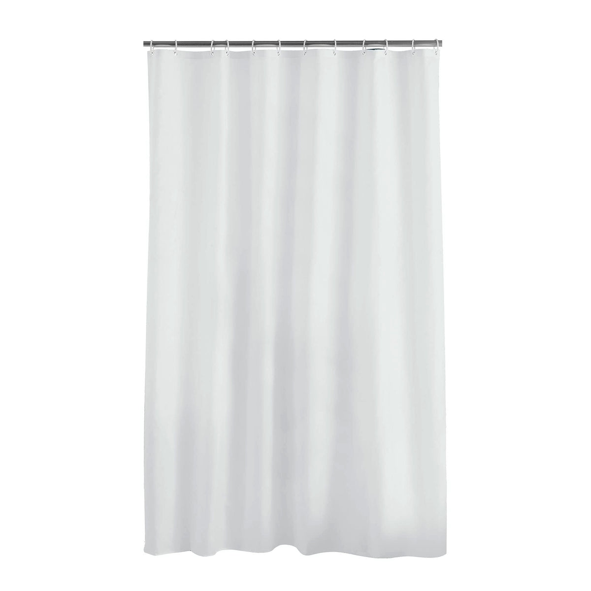 Douceur d'Int?rieur Essencia Shower Curtain with Hooks, Polyester, polyester, white, 180 x 200 cm