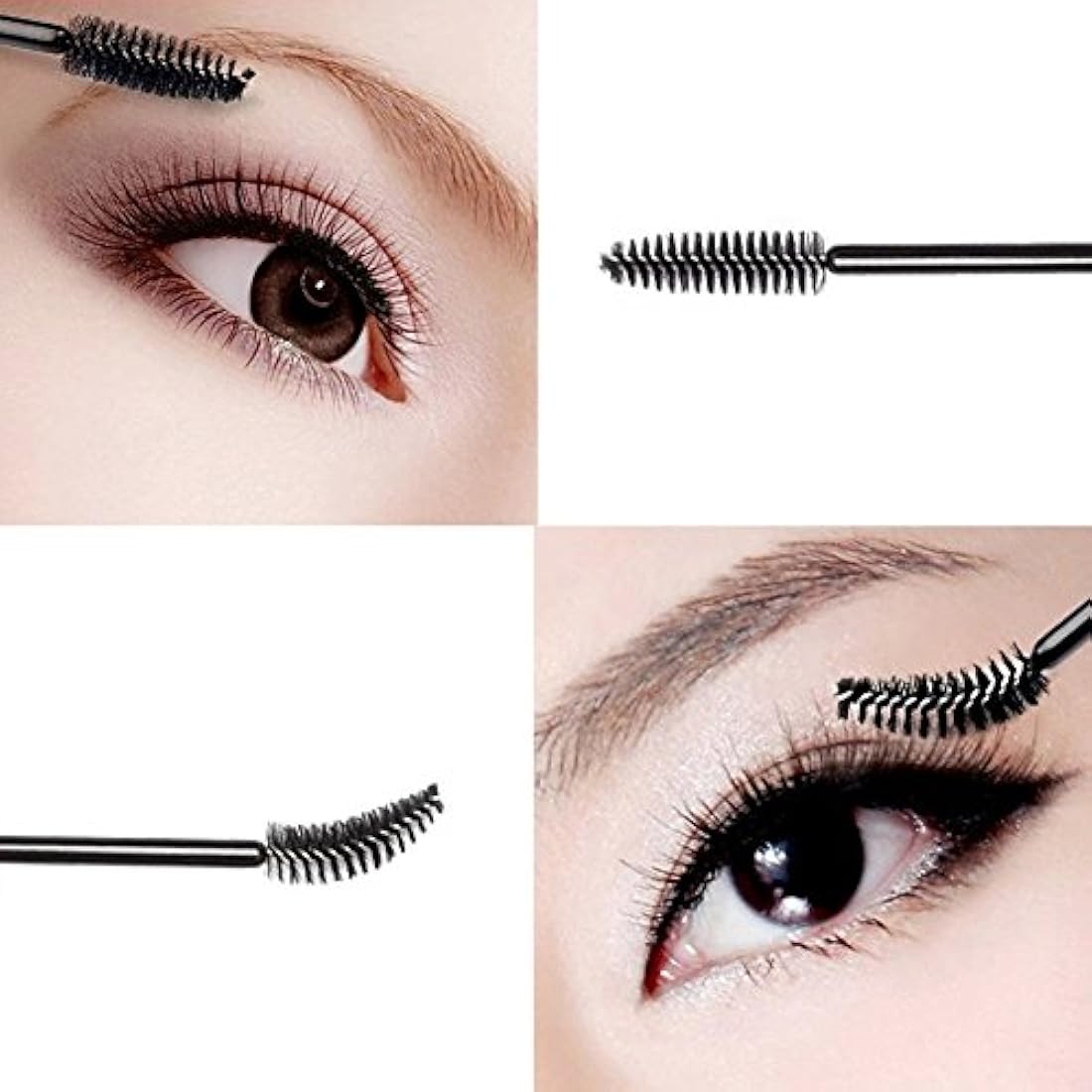 G2PLUS 100 PCS Black Eyelash Brushes Spoolies - Eyebrow Spoolie Brushes -Disposable Mascara Wands - Eyelash Extension Brushes for Extensions