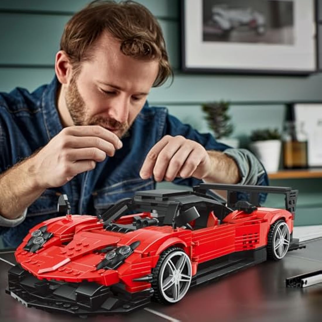 JMBricklayer Supercar Building Model Set 50113, Vintage Sports Car Model Building Blocks Toys Zonda R, Car Enthusiasts Collectible Racing Cars, Gifts for Adult Boys 14+ Year (1278 Pieces)