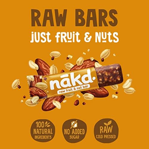 Nakd Peanut Delight Natural Fruit & Nut Bars - Vegan - Healthy Snack - Gluten Free - 35g x 18 bars