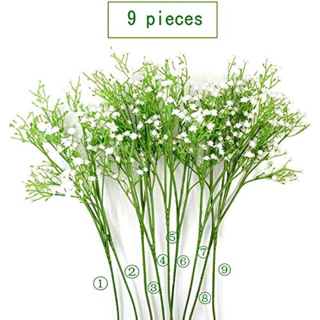 JZK 9 x Stems 27 branches of white baby’s breath artificial flowers fake gypsophila flower bouquets wedding decorations table centerpiece decor