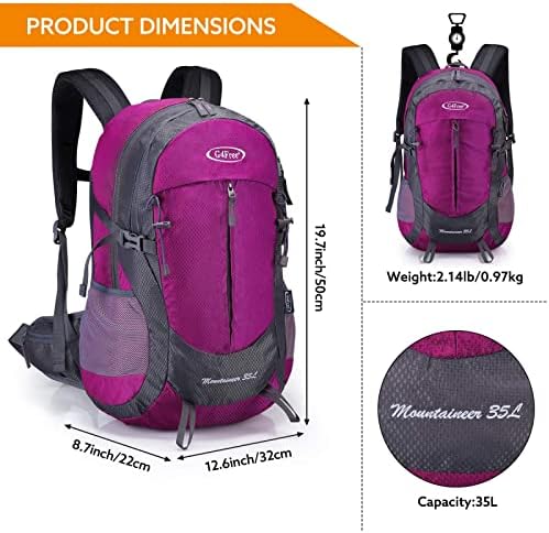 G4Free 35L Waterproof Hiking Backpack Outdoor Backpack Trekking Daypack for Camping Hiking Backpacking Climbing with Rain Cover