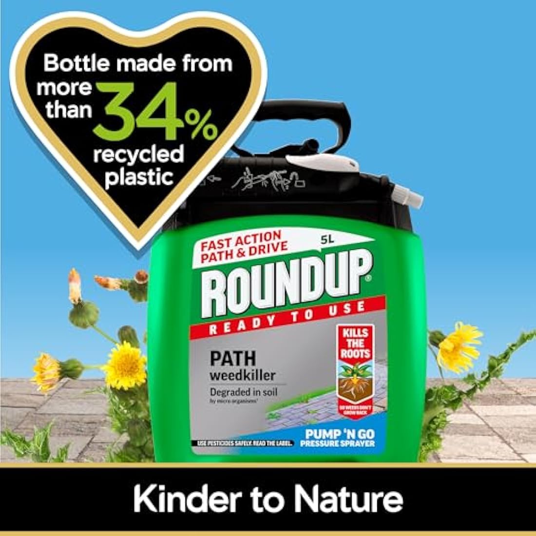 Roundup Path Weedkiller 5 Litre Pump 'N Go, Ready to Use
