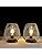 TRIROCKS Set of 2 Metal Battery Operated Table Lamp 17cm Tall Metal Cage Shape Cordless Lanterns with LED Edsion Bulb for Patio Garden Wedding Parties Indoor Outdoor (Brown)