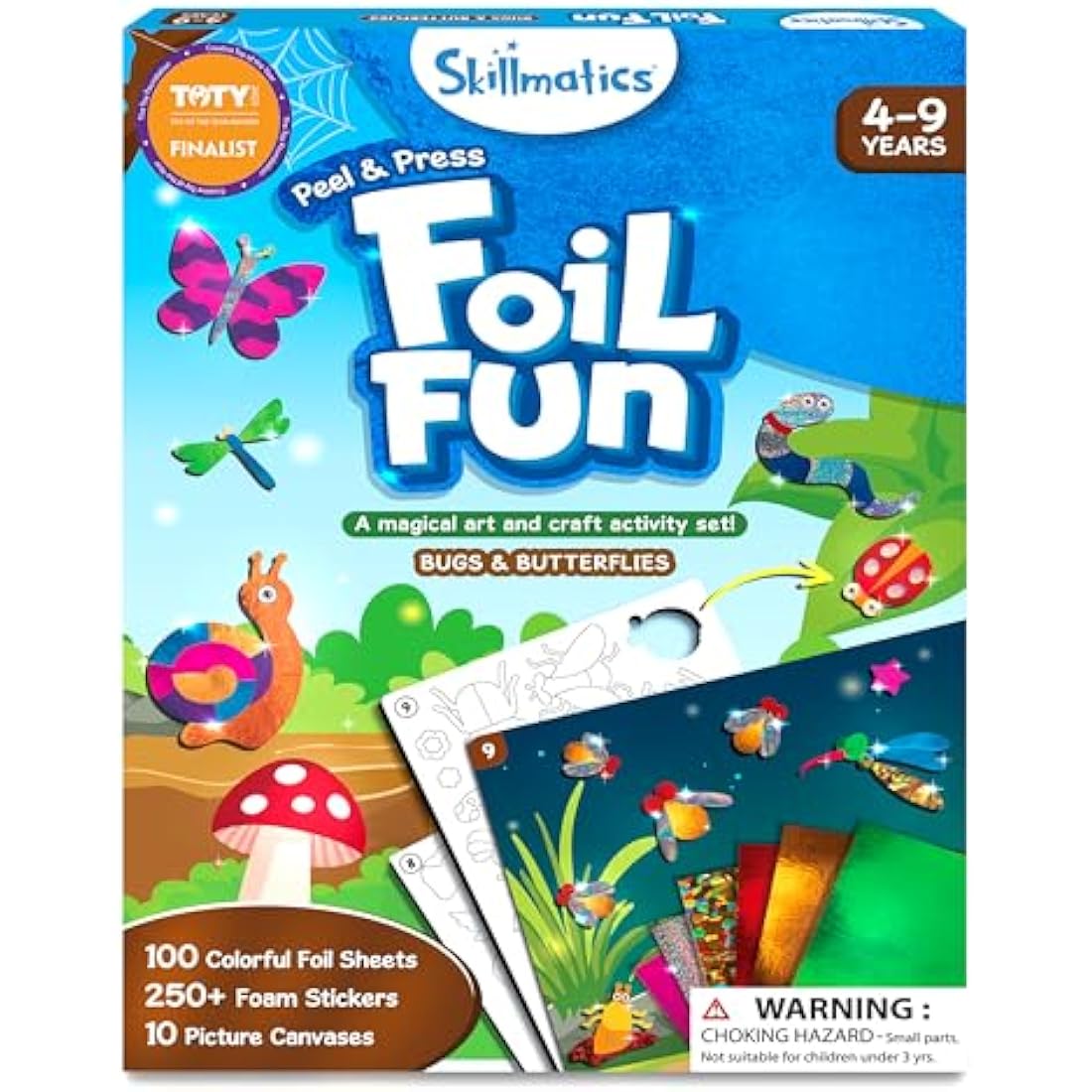 Skillmatics Foil Fun - Bugs & Butterflies, No Mess Art for Kids, Craft Kits & Supplies, DIY Creative Activity, Travel Toys, Gifts for Boys & Girls Ages 4, 5, 6, 7, 8, 9