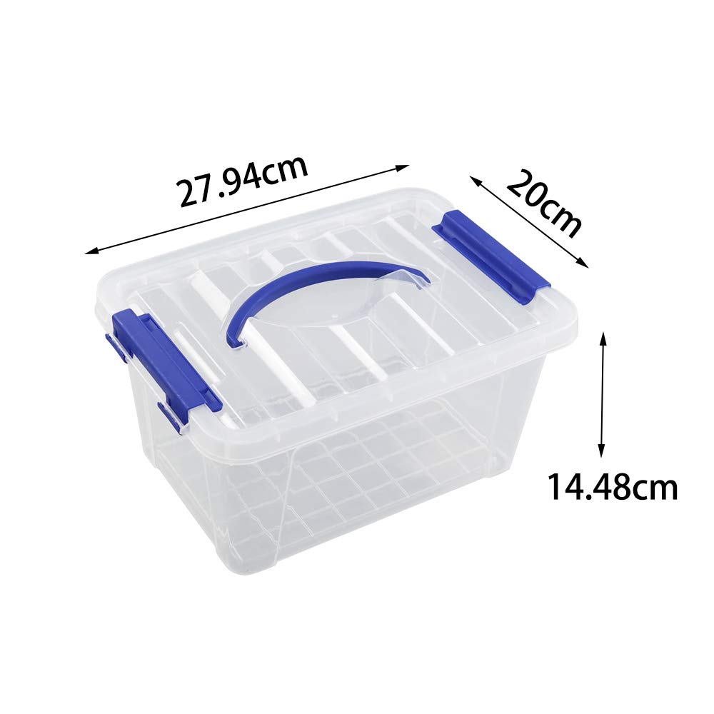 Farmoon 5L Plastic Storage Boxes, Small Latching Box with Handle, 6 Packs