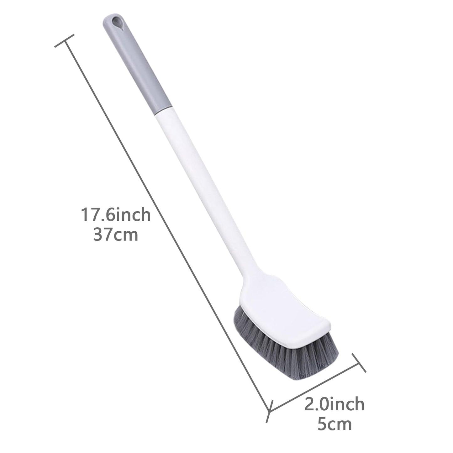 Lizbin Toilet Brush, Bathroom Toilet Bowl Brush, Curved Design Toilet Brush for Deep Cleaning Under Rim, Toilet Cleaner Brush with Long Handle
