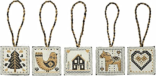 Anchor Counted Cross Stitch Kit, Black/Gold, (w/h) 7 x 7cm