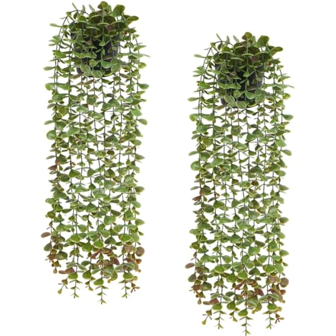 Veryhome 2Pack Artificial Hanging Plants in Potted Eucalyptus Fake Vines Faux Greenery Fake Plants Artificial Eucalyptus Vine in Pot for Wall Room Indoor Outdoor Decoration(Green)