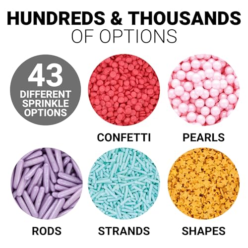 Culpitt Select Edible Shapes, Sugar Decorations for Cakes, Cupcakes, Cookies, Ice Cream, and Desserts, Cake Sprinkles, Edible Cake Decorations