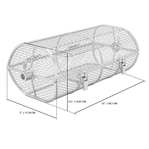 Onlyfire BRK-6039 Stainless Steel Universal Rotisserie Grill Peanut Beans French Fries Basket Fits for Any Gas Grill