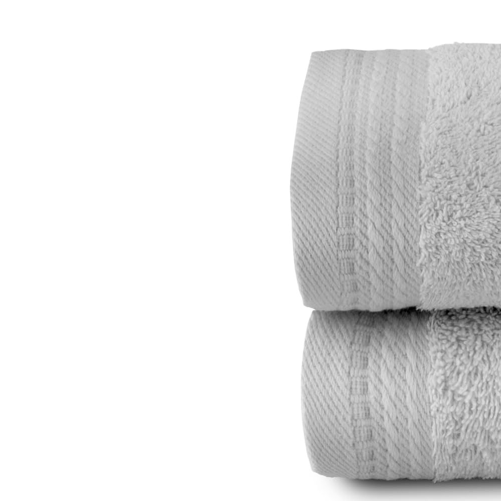 RIZO Top Towel - Set of 2 Bidet Towels - Bath Towels - Small Towels - 100% Combed Cotton - 600 g/m2 - Measure 30 x 50 cm - Silver Grey