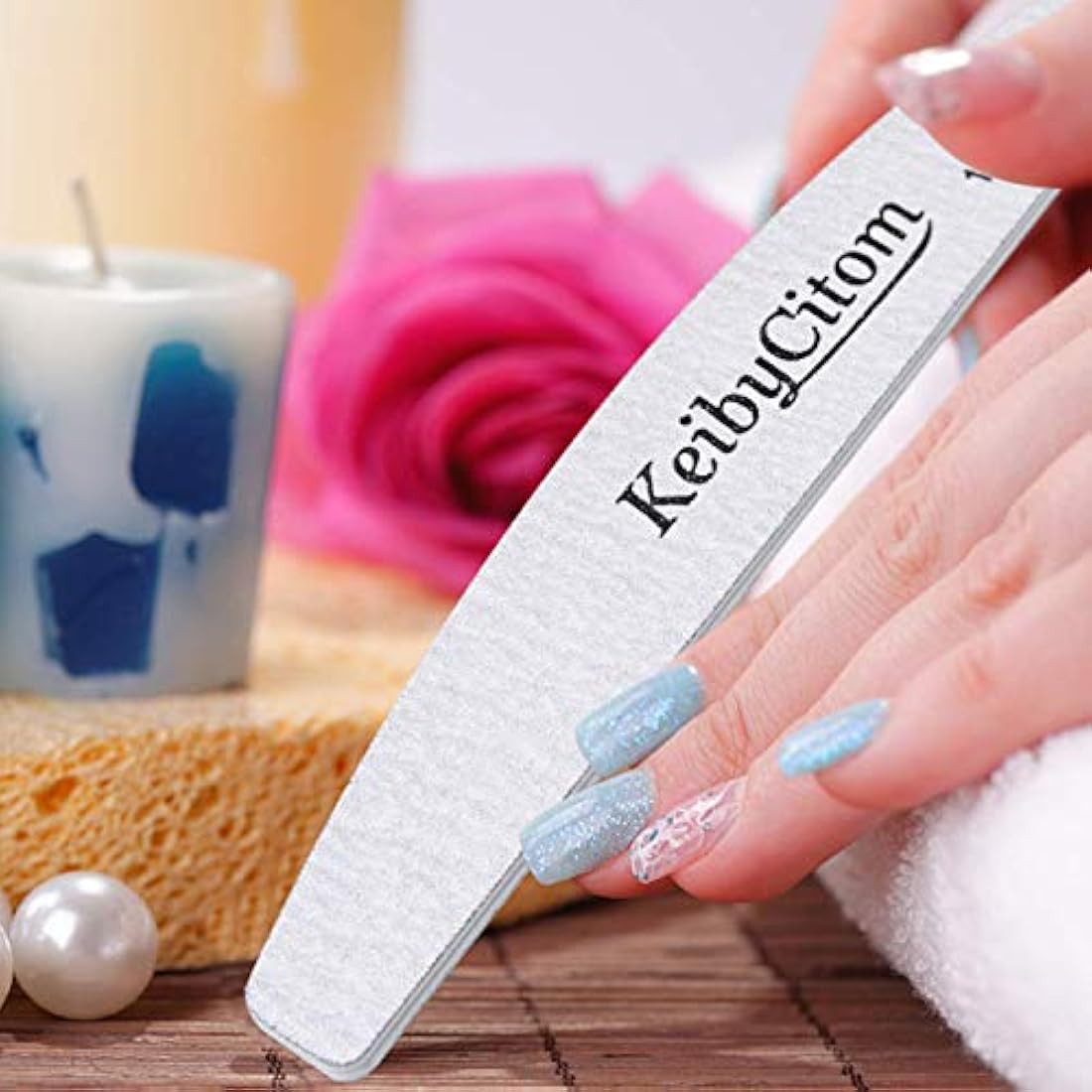Professional Nail Files 16 Pcs Double Sided Emery Board(100/180 Grit) Manicure Tools Nail File - Natural Gel and Acrylic Nails for Home and Salon Use
