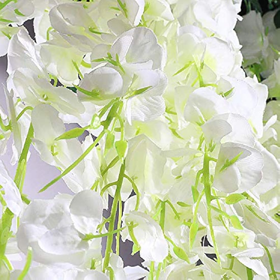 Veryhome 12PCS Artificial Wisteria Hanging Garland Fake Wisteria Vine Hanging Flower Bush String Artificial Flowers for Wedding Decorations,3.6 Feet (White)