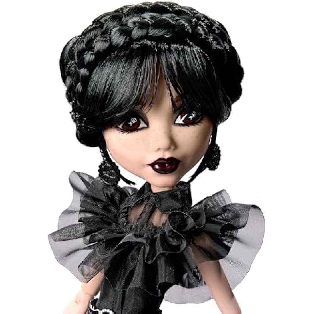 Monster High Wednesday Doll, Rave’N Wednesday Collectible in Black Gothic Gown inspired by Dance Scene, Premium Accessories and Doll Stand, HXJ03