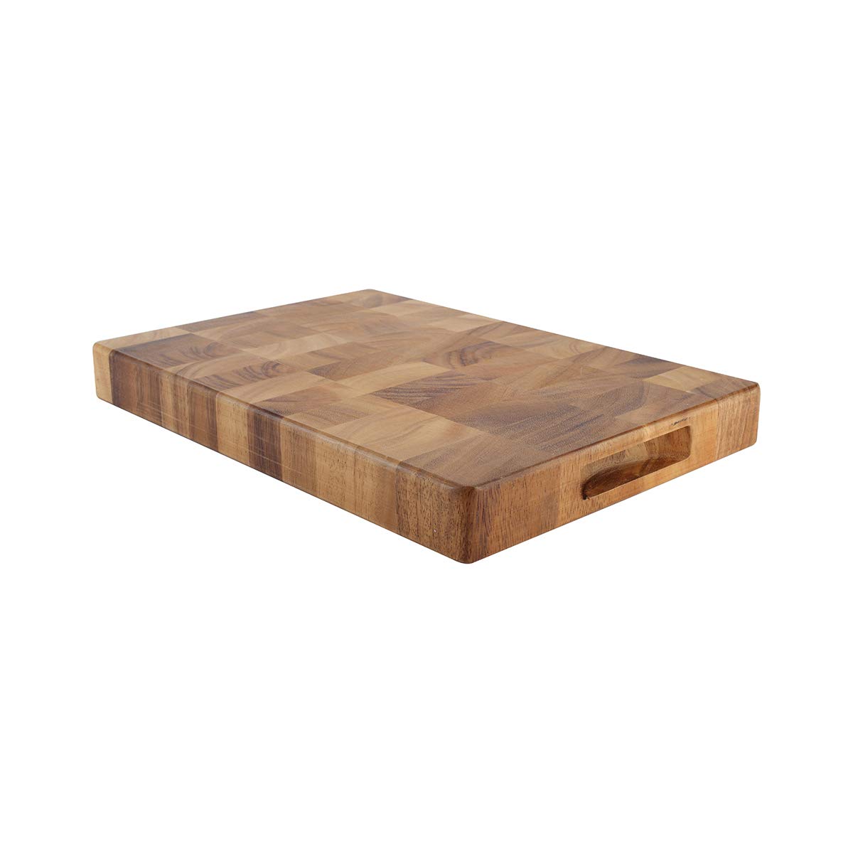T&G Tuscany Rectangular End Grain Chopping Board with Finger Grooves in Acacia, Medium, 38 x 26 x 4 cm