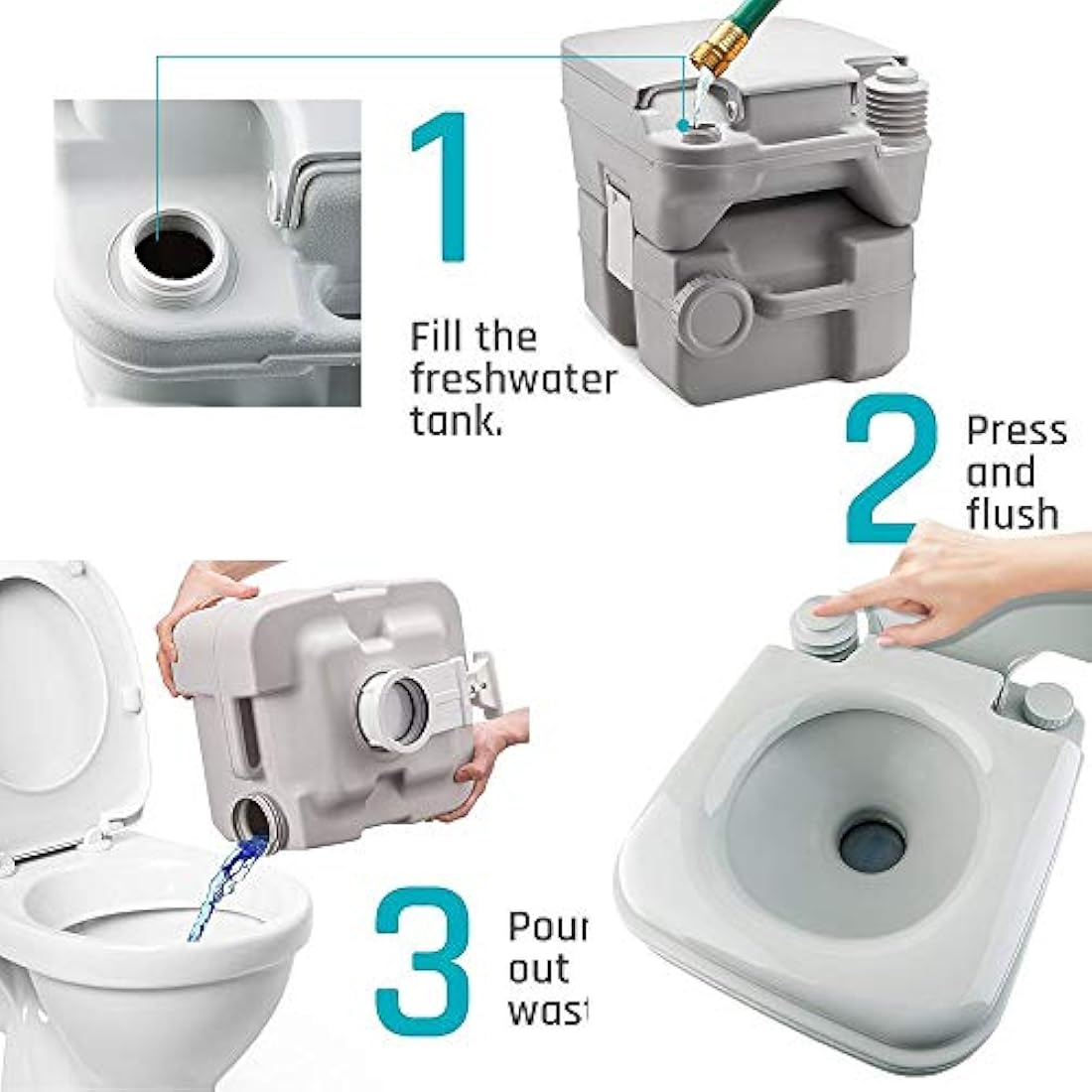 Krispich Portable Camping Toilet, 20L