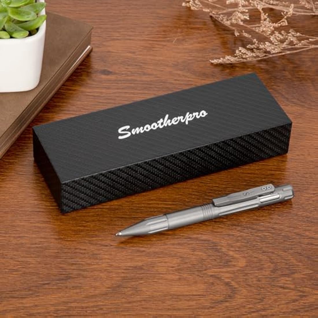 SMOOTHERPRO Titanium Bolt Action Pen | Compatible With Parker Refill | Retractable Refillable Metal Pen | for Men Women Business Writing Office Signature(GT03) | Color Multicolor