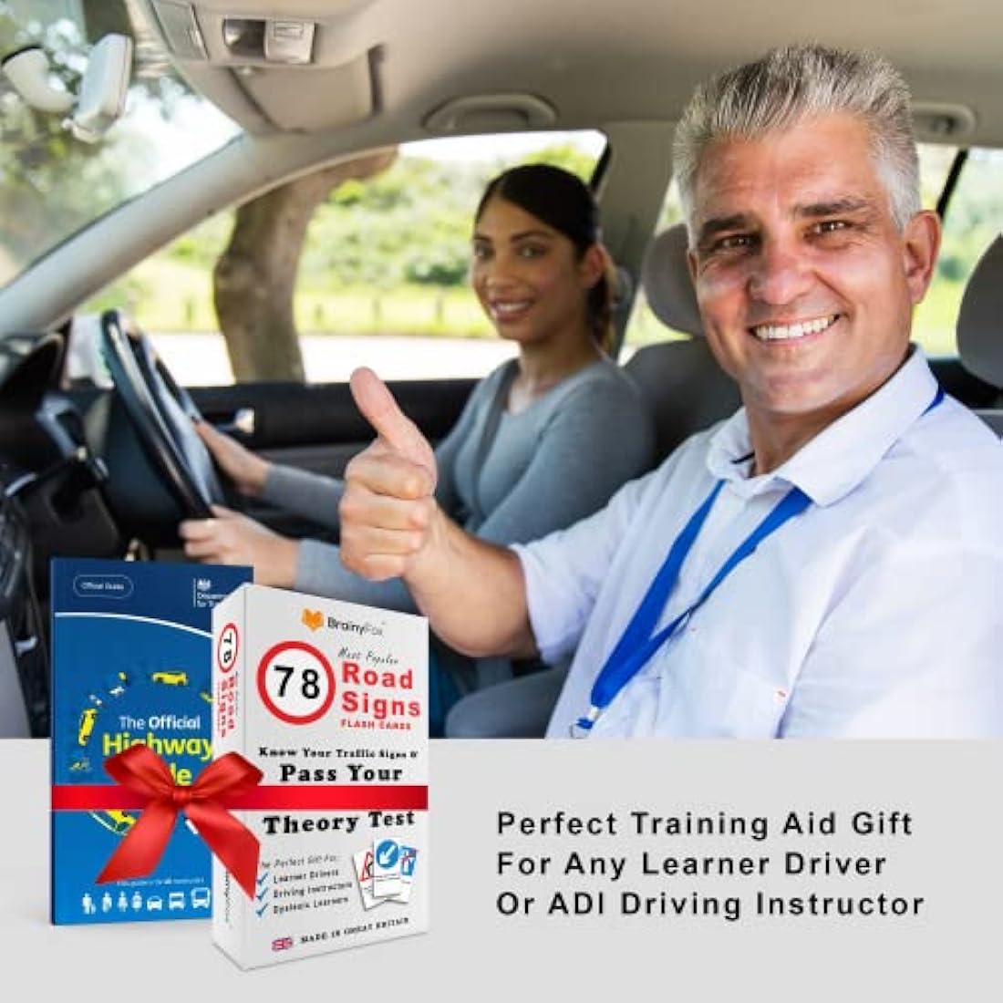 UK Driving Theory Test Kit: The Official Highway Code Book 2025 UK + 78 Road Signs Flash Cards. 16th & 17th Birthday Gifts for Girls & Boys