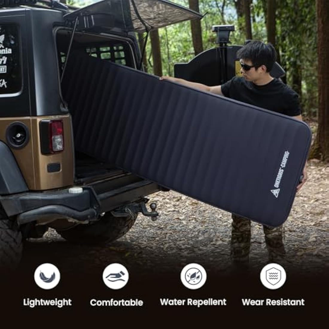 OneTigris Dreamstar Self-Inflating Sleeping Pad, Single Foam Air Mattress for Camping, Backpacking, Car Trips, Travels, Air Bed with Patch-up Kit